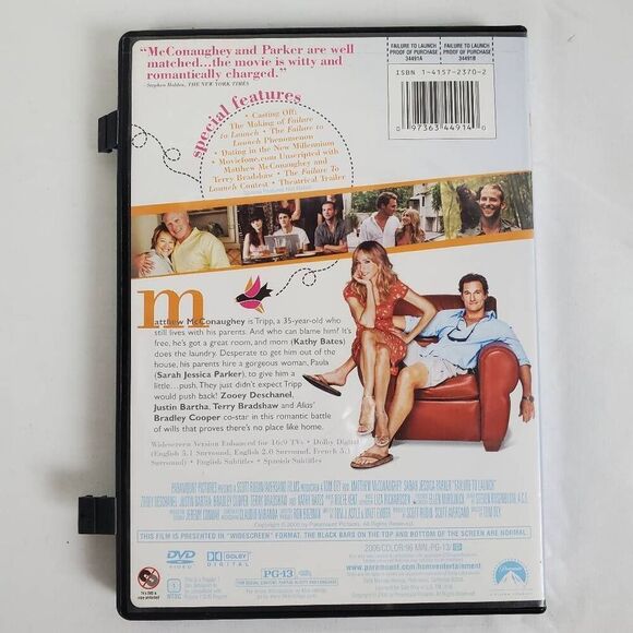 Failure to Launch DVD Matthew McConaughey Sarah Jessica Parker Rom-Com - Picture 3 of 3